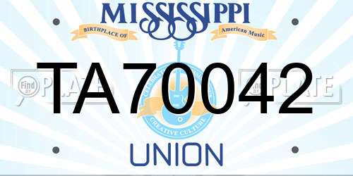 TA70042 Mississippi License Plate