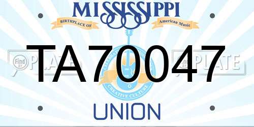 TA70047 Mississippi License Plate