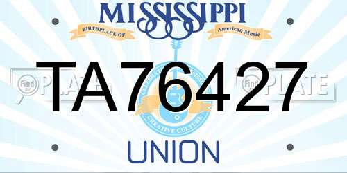 TA76427 Mississippi License Plate