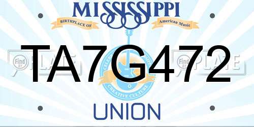 TA7G472 Mississippi License Plate