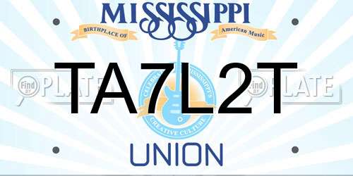 TA7L2T Mississippi License Plate