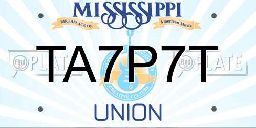 TA7P7T Mississippi License Plate