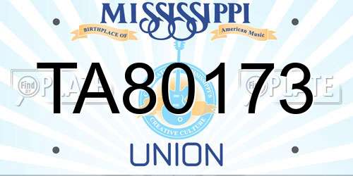 TA80173 Mississippi License Plate