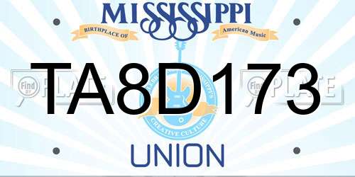 TA8D173 Mississippi License Plate
