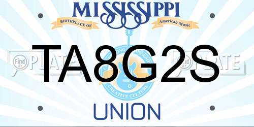TA8G2S Mississippi License Plate