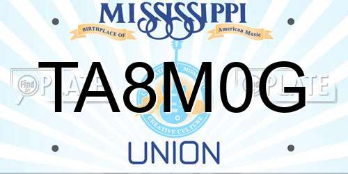 TA8M0G Mississippi License Plate