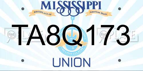 TA8Q173 Mississippi License Plate