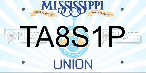 TA8S1P Mississippi License Plate