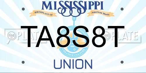TA8S8T Mississippi License Plate