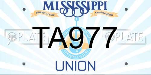 TA977 Mississippi License Plate