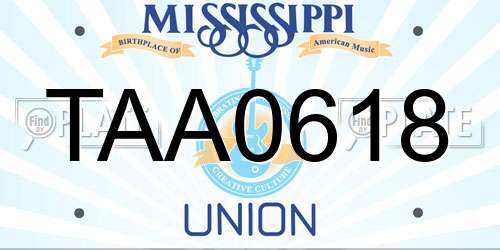 TAA0618 Mississippi License Plate