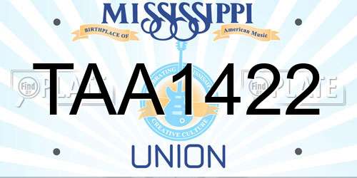 TAA1422 Mississippi License Plate