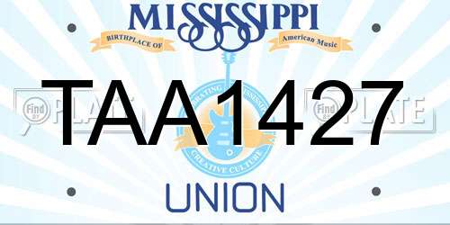 TAA1427 Mississippi License Plate