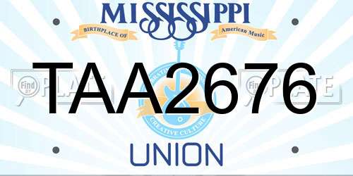 TAA2676 Mississippi License Plate