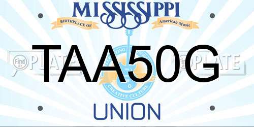 TAA50G Mississippi License Plate
