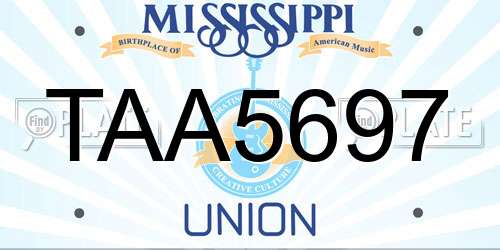 TAA5697 Mississippi License Plate