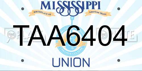 TAA6404 Mississippi License Plate