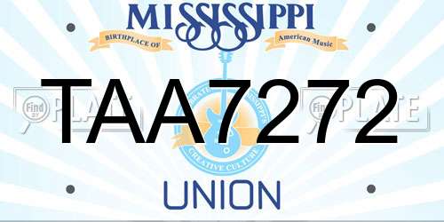TAA7272 Mississippi License Plate