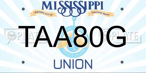 TAA80G Mississippi License Plate
