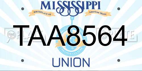 TAA8564 Mississippi License Plate