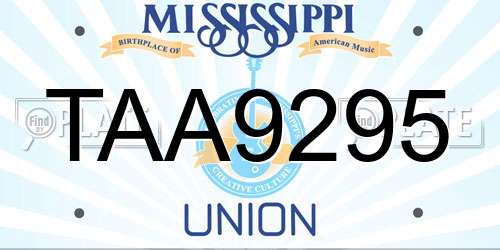 TAA9295 Mississippi License Plate