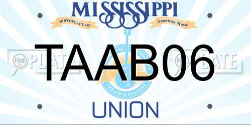 TAAB06 Mississippi License Plate
