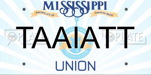 TAAIATT Mississippi License Plate