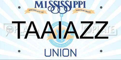 TAAIAZZ Mississippi License Plate