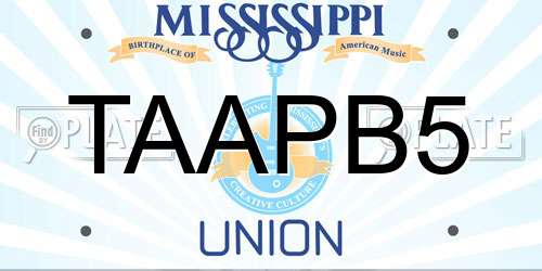 TAAPB5 Mississippi License Plate