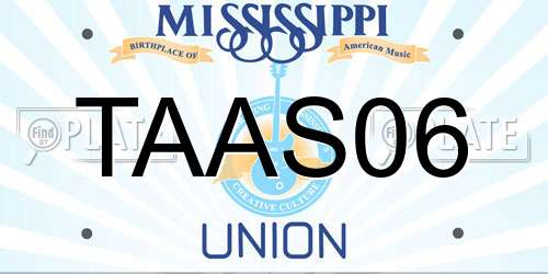 TAAS06 Mississippi License Plate