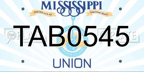 TAB0545 Mississippi License Plate