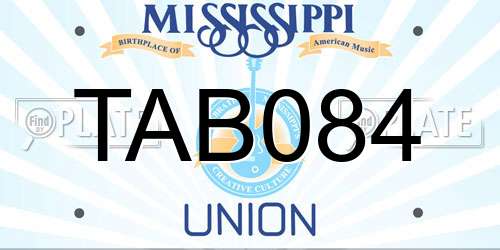 TAB084 Mississippi License Plate