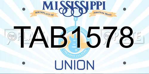 TAB1578 Mississippi License Plate