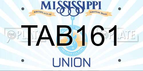 TAB161 Mississippi License Plate