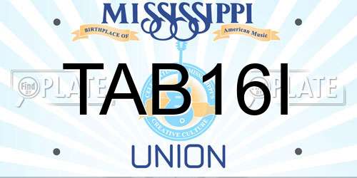 TAB16I Mississippi License Plate