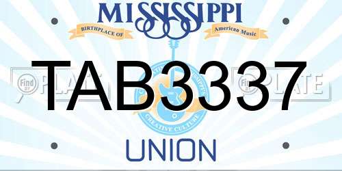 TAB3337 Mississippi License Plate