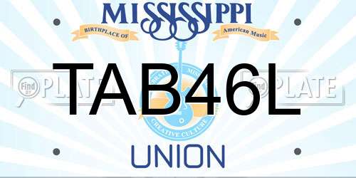 TAB46L Mississippi License Plate