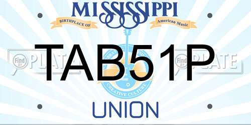 TAB51P Mississippi License Plate