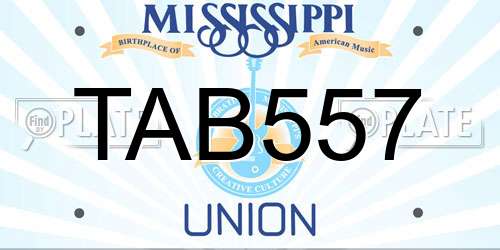 TAB557 Mississippi License Plate