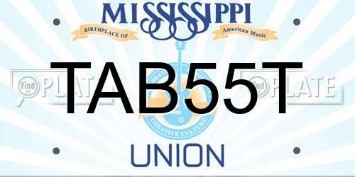 TAB55T Mississippi License Plate
