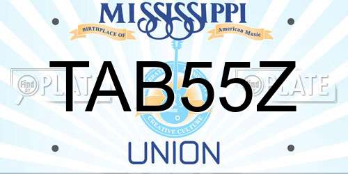 TAB55Z Mississippi License Plate