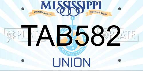 TAB582 Mississippi License Plate