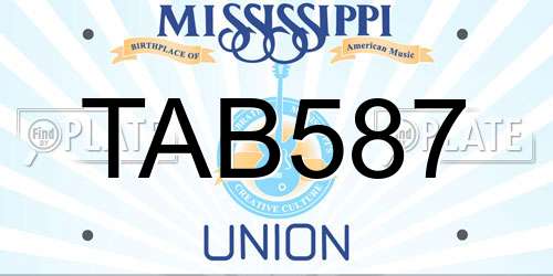 TAB587 Mississippi License Plate