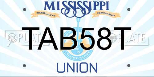 TAB58T Mississippi License Plate
