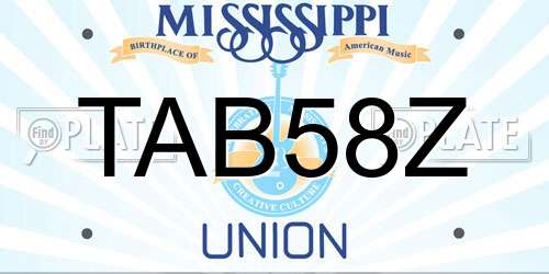 TAB58Z Mississippi License Plate