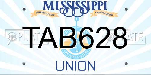 TAB628 Mississippi License Plate