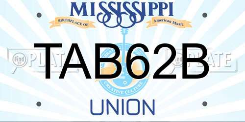 TAB62B Mississippi License Plate