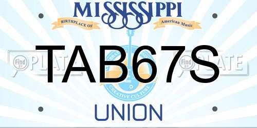 TAB67S Mississippi License Plate