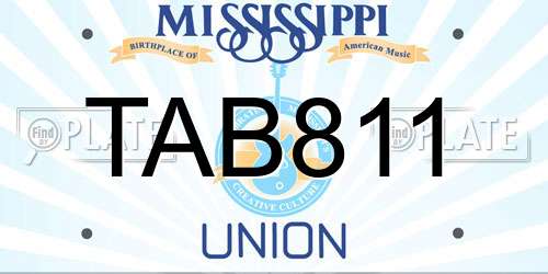 TAB811 Mississippi License Plate