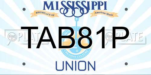 TAB81P Mississippi License Plate
